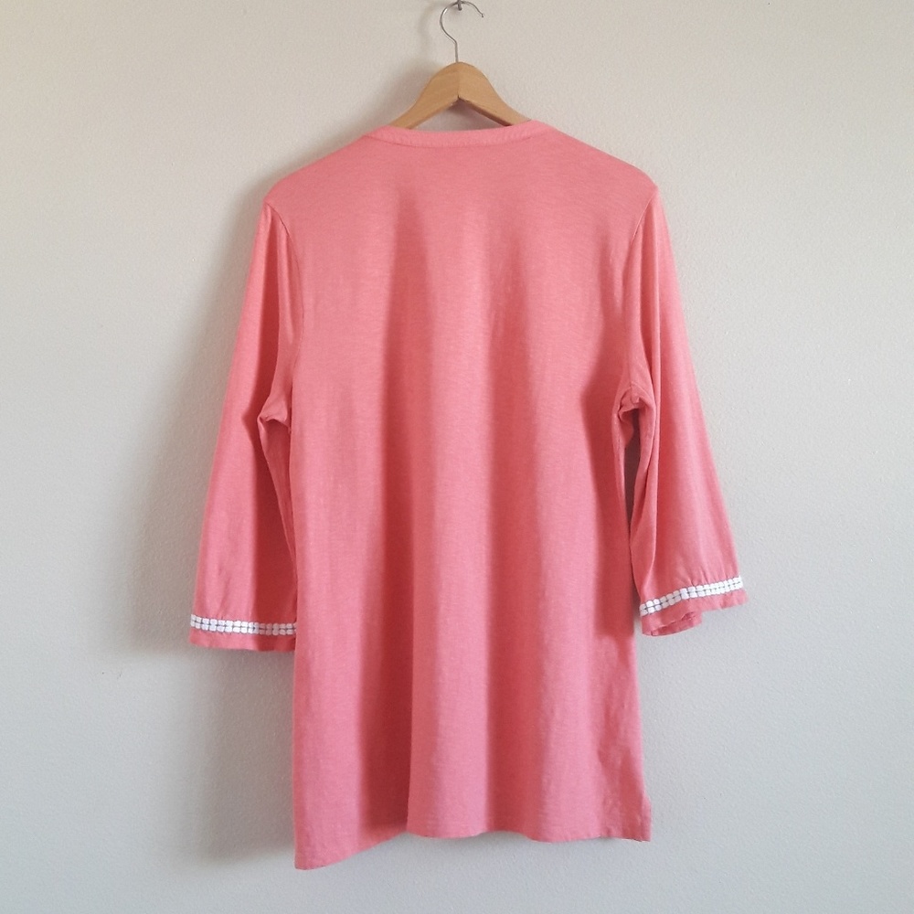 ❌SOLD❌Charter Club Coral Embroided Tunic Top - Picture 3 of 4